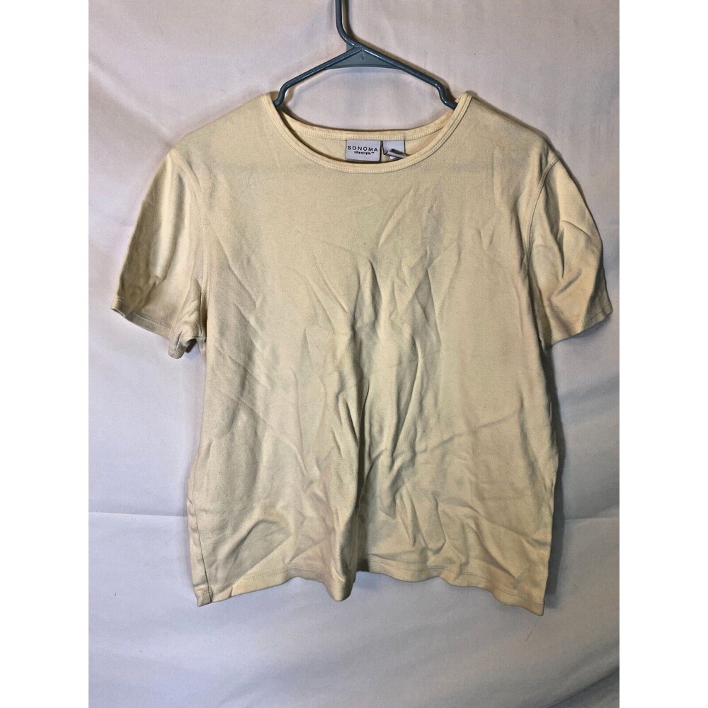 Butter Yellow T-shirt Top Women's XL Grannycore Coastal Normcore